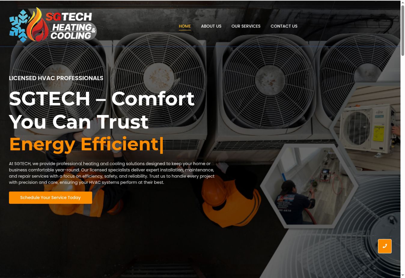 Captura de la web SGTECH Heating & Cooling