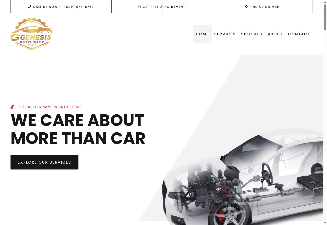 Captura de la web G Genesis Auto Shop